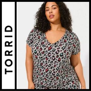 🎈SALE🎈NWOT Torrid Leopard Print Lounge Top